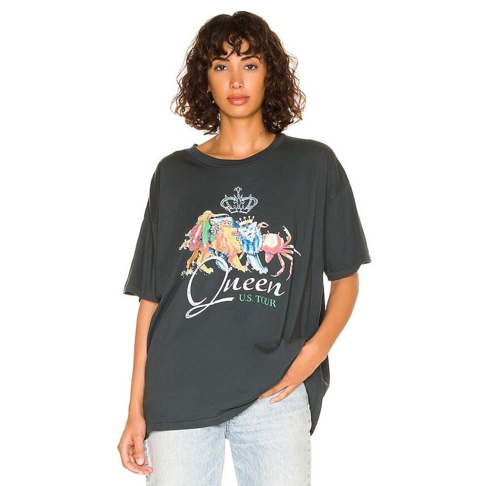 Queen U.S. Tour Daydreamer Graphic Tee - Charcoal Black Gray